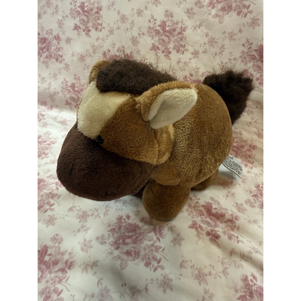 Vintage Russ Berrie Chubby Horse Pony Plush 7" Brown Stuffed Animal